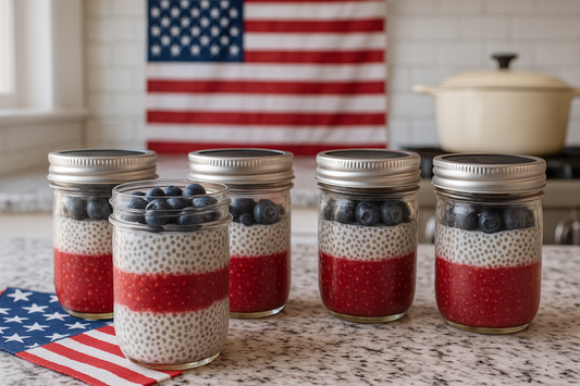 🇺🇸 Patriotic Berry Chia Pudding