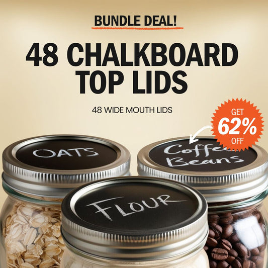 Premium Chalkboard Top Mason Jar Lids (Bundle Deal)