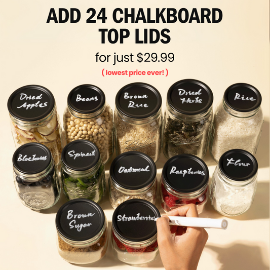 Premium Chalkboard Top Mason Jar Lids (24 lid bundle)