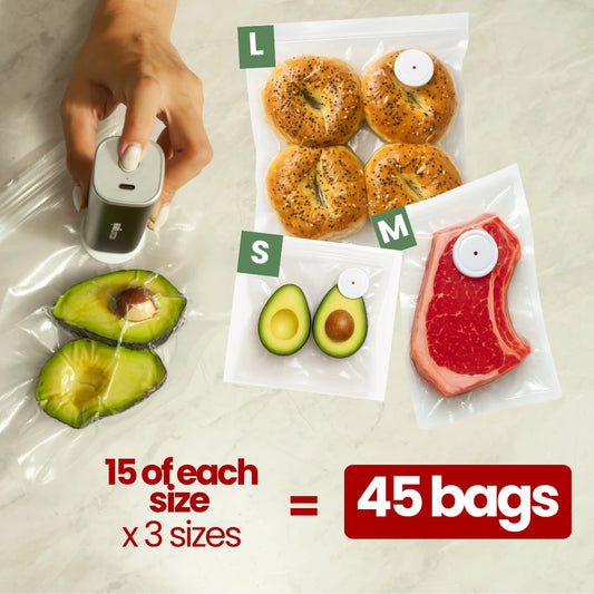 Reusable Vacuum Bags (45 Bags)