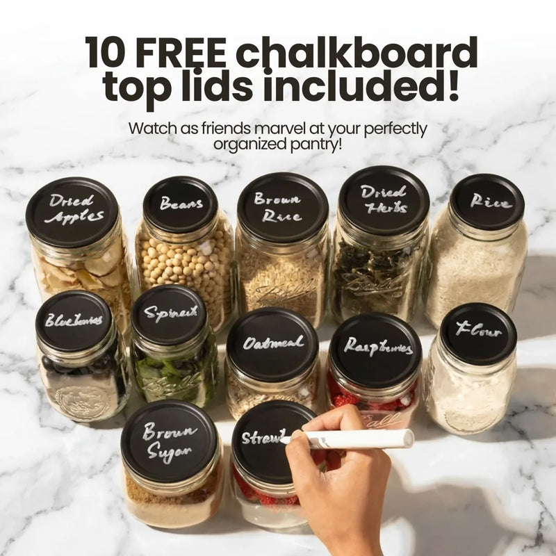 10 free chalkboard top lids included