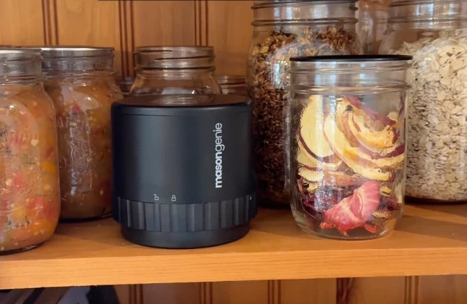 The Mason Genie sealing a jar